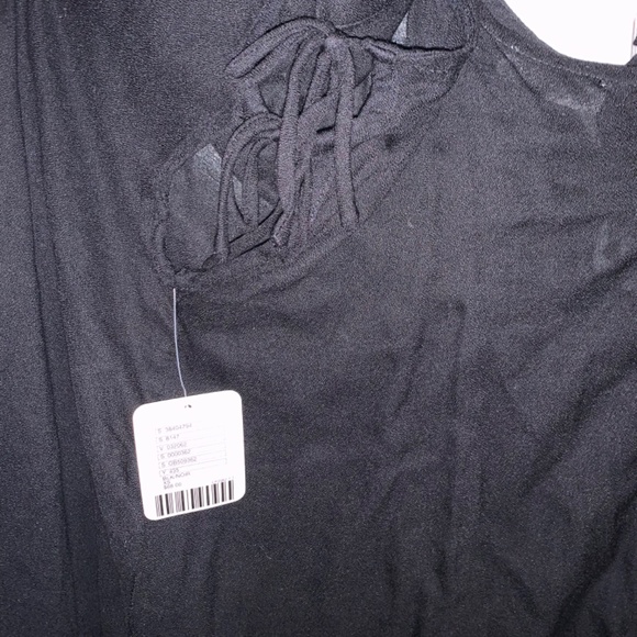 Free People Intimates Black Spaghetti Strap Dress with Lace Up Details NWT - Picture 3 of 3